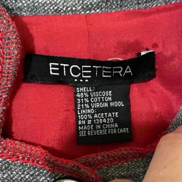 Etcetera Womens Wool Blend Gray Blazer - Picture 4 of 5